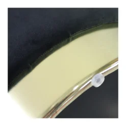 Pouf Poggiapiedi Rotondo da Salotto in Velluto Nero base oro