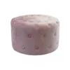 Pouf Poggiapiedi Rotondo in Velluto Rosa 67 x 41 cm