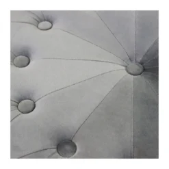Pouf Poggiapiedi Rotondo in Velluto Grigio 67 x 41 cm
