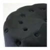 Pouf Poggiapiedi Rotondo in Velluto Nero 67 x 41 cm