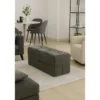 Pouf Rettangolare 104x39x39 cm in Tessuto Effetto Intrecciato Grigio