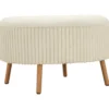 Pouf Rotondo Bianco 83x83 cm Imbottito Morbido per Soggiorno Relax
