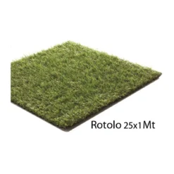 Prato Finto Rotolo 25x1 Metri 20 mm Erba FInta Moquette Manto Pronto Sintetico