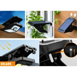 Proiettore Solare con Clip LED 250 Lumen Sensore Movimento Segnapasso
