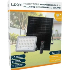 Proiettore Solare 62 LED 8W con Sensore Crepuscolare Telecomando