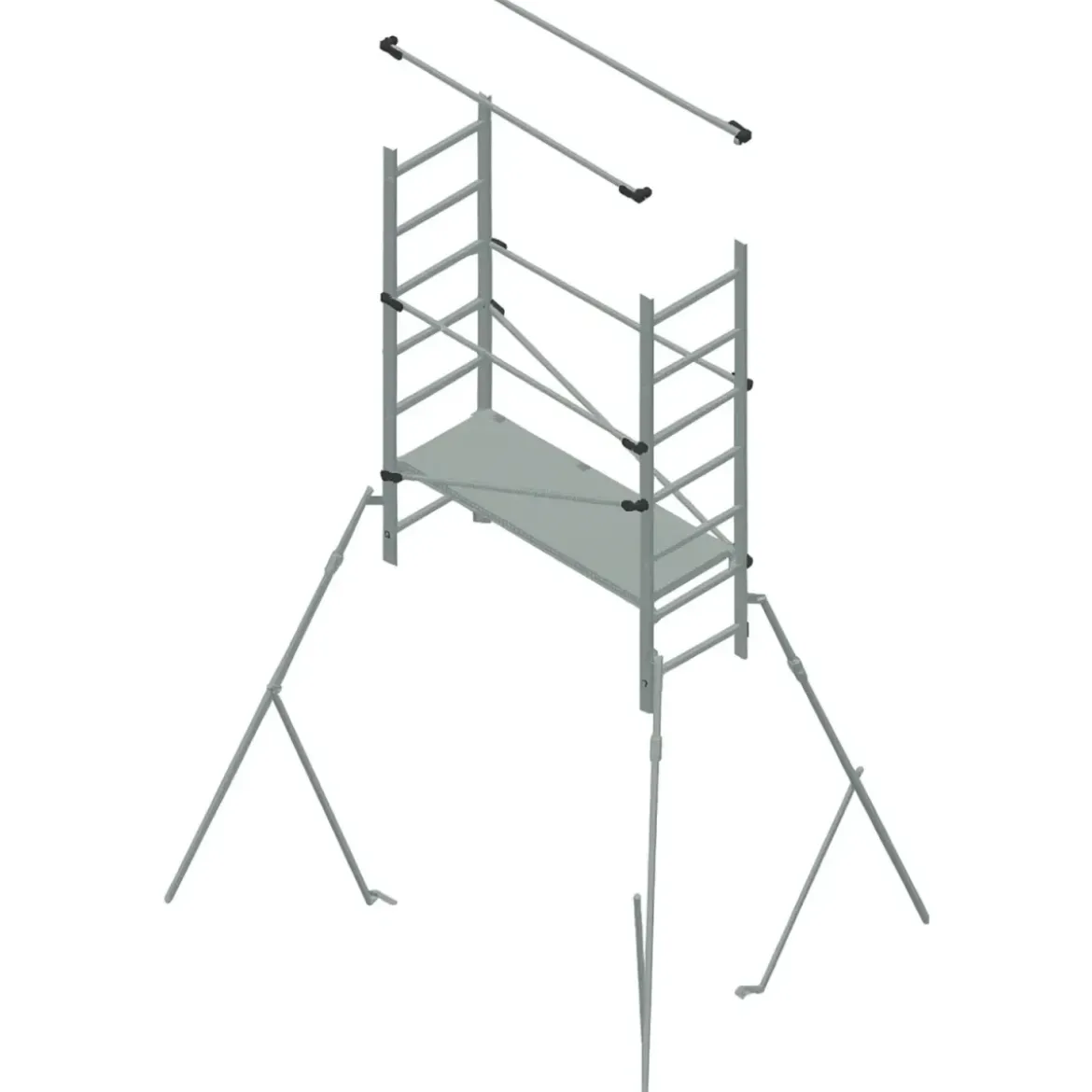 Prolunga in Alluminio per Trabattello con 7 Gradini Altezza 573 cm