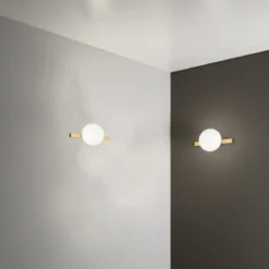 Punto Luce Elegante Applique a Muro Lampada da Parete in Metallo Oro