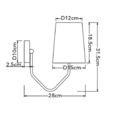 Punto Luce Oro Lampada per Interno Applique Elegante in Metallo a Parete