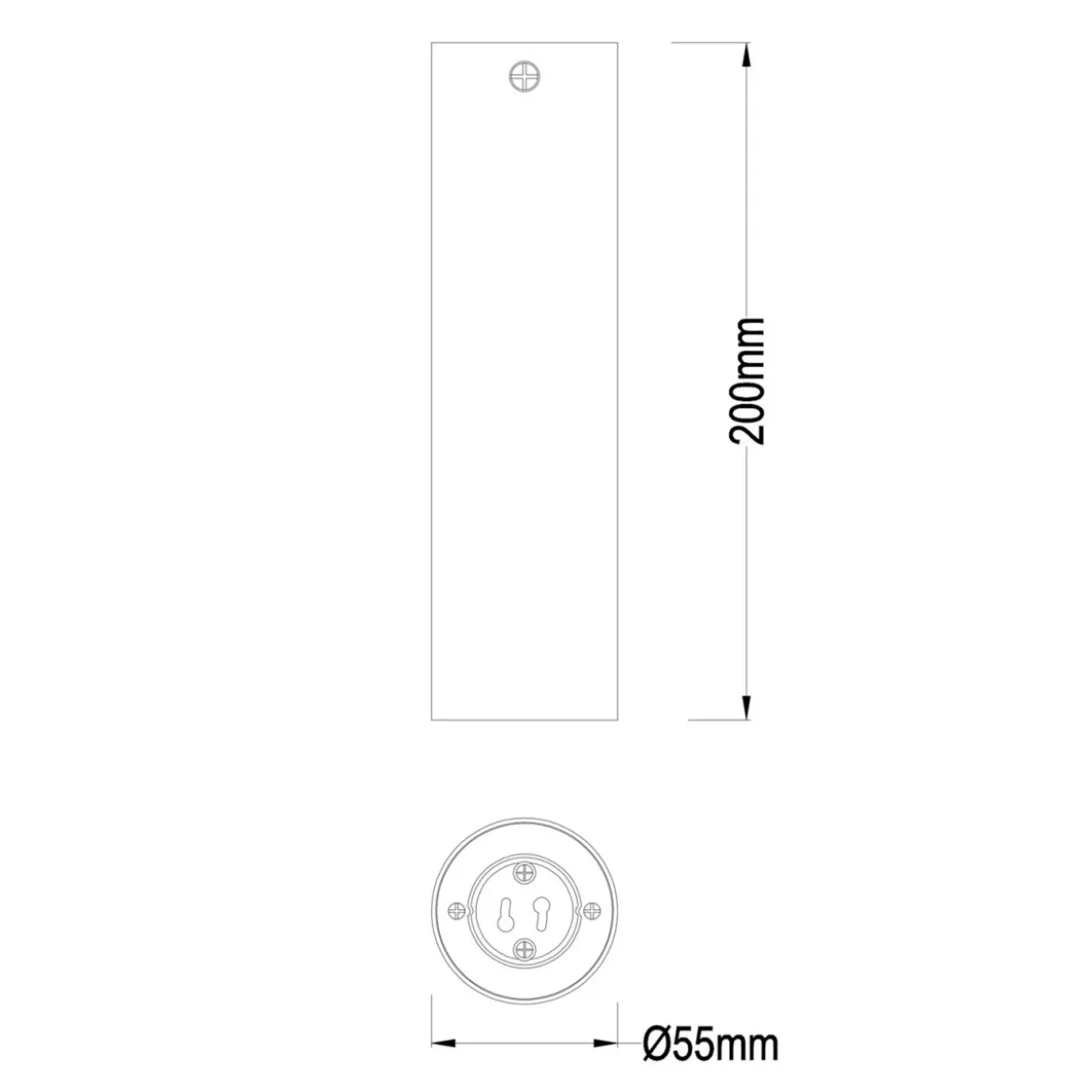 Punto Luce Tubolare Faretto da Soffitto Plafoniera in Metallo Cromo