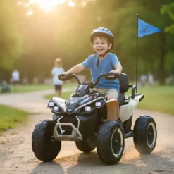 Quad Elettrico per Bambini 24V Beige ATV Safari Telecomando MP3