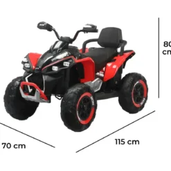 Quad Elettrico per Bambini 24V Rosso ATV Safari Telecomando MP3