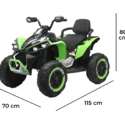 Quad Elettrico per Bambini 24V Verde ATV Safari Telecomando MP3
