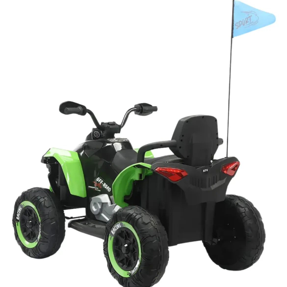 Quad Elettrico per Bambini 24V Verde ATV Safari Telecomando MP3