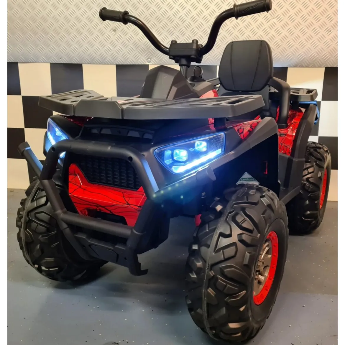 Quad Elettrico Rosso con Batteria 12 V a 4 Ruote Macchina per Bambino