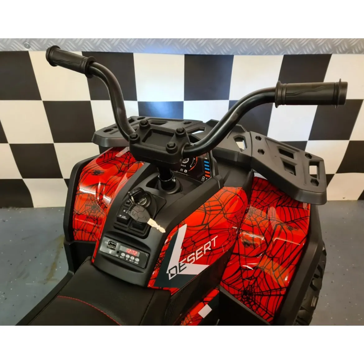 Quad Elettrico Rosso con Batteria 12 V a 4 Ruote Macchina per Bambino