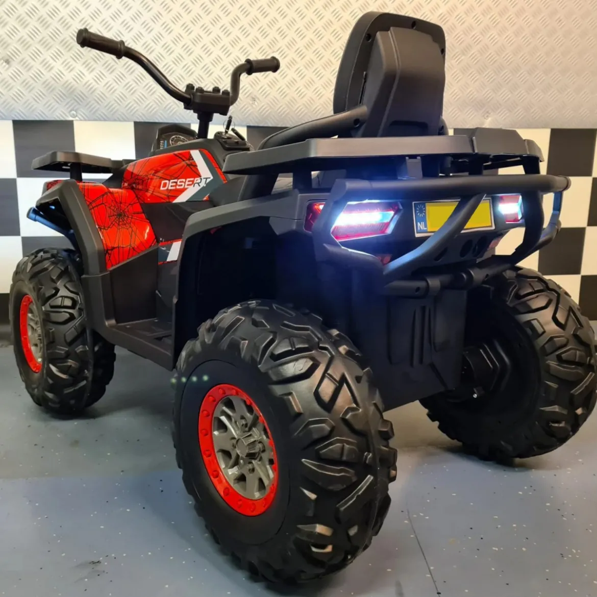 Quad Elettrico Rosso con Batteria 12 V a 4 Ruote Macchina per Bambino