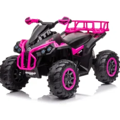 Quad Rosa Elettrico per Bambino Auto 4 Ruote Macchina a Batteria 12 V