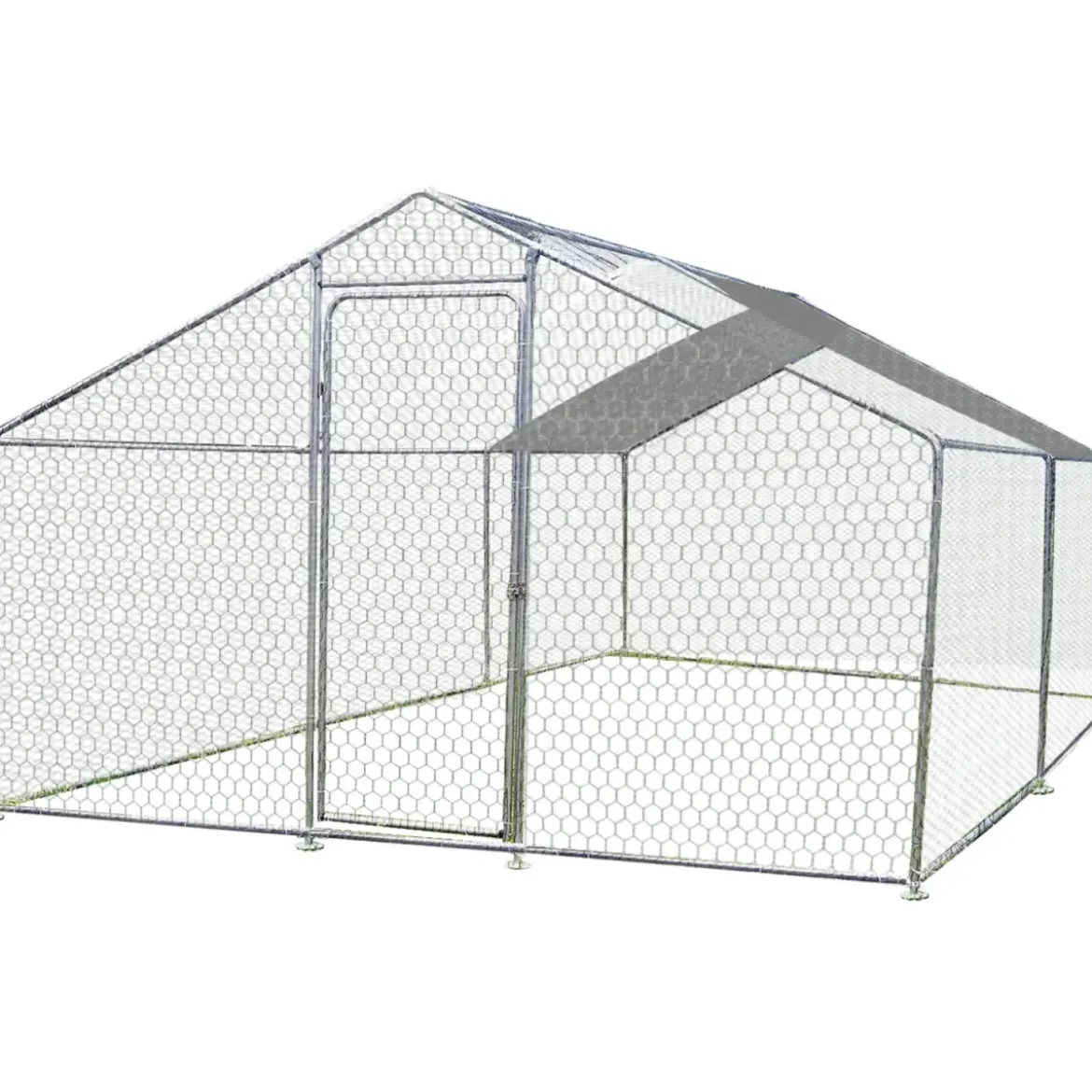 Recinto per Animali in Acciaio Zincato 2x3 m Pollaio con Telo 6 m2