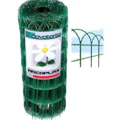 Rete Aiuola Ornamentale 40 cm Altezza Cavatorta Rotolo 25 Metri Zincata Verde