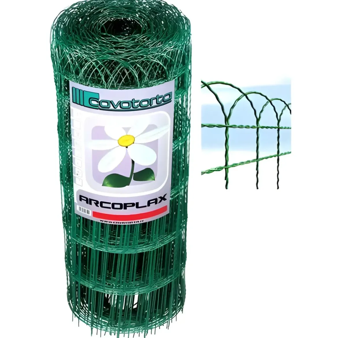 Rete Ornamentale Aiuola 90 cm Altezza Cavatorta Rotolo 25 Metri Zincato Verde