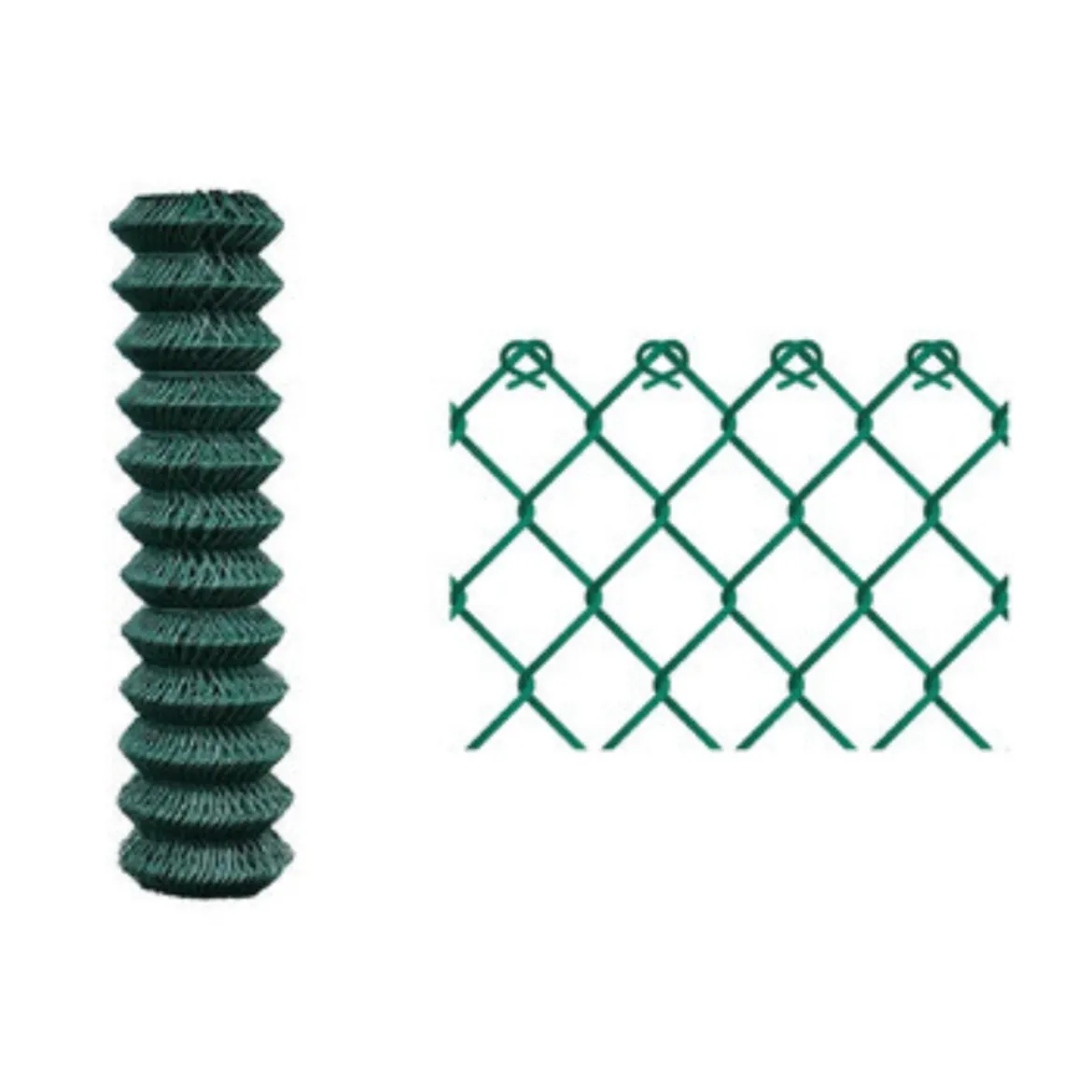 Rete per Recinzione Plastificata Verde a maglia sciolta 50x50cm H100 25 metri