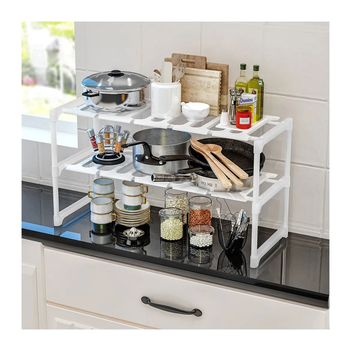 2 Ripiani Mensole Estensibile Cucina Macchina Caffe