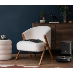 Robot Aspirapolvere Lavapavimenti Nero con Base 0,35L Mappatura Smart