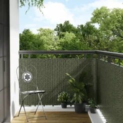 Rotolo Frangivista Rattan Artificiale Verde 1x3 m Copertura Privacy