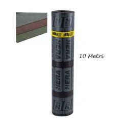 Rotolo Guaina Ardesiata Verde 10 mt Bituminosa 4kg/m2 Impermeabilizzante Tetti
