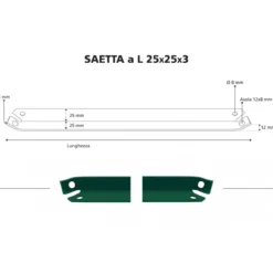 10 Saette a L 120 in Acciaio per Paletti Recinzione Pali 100 125 150