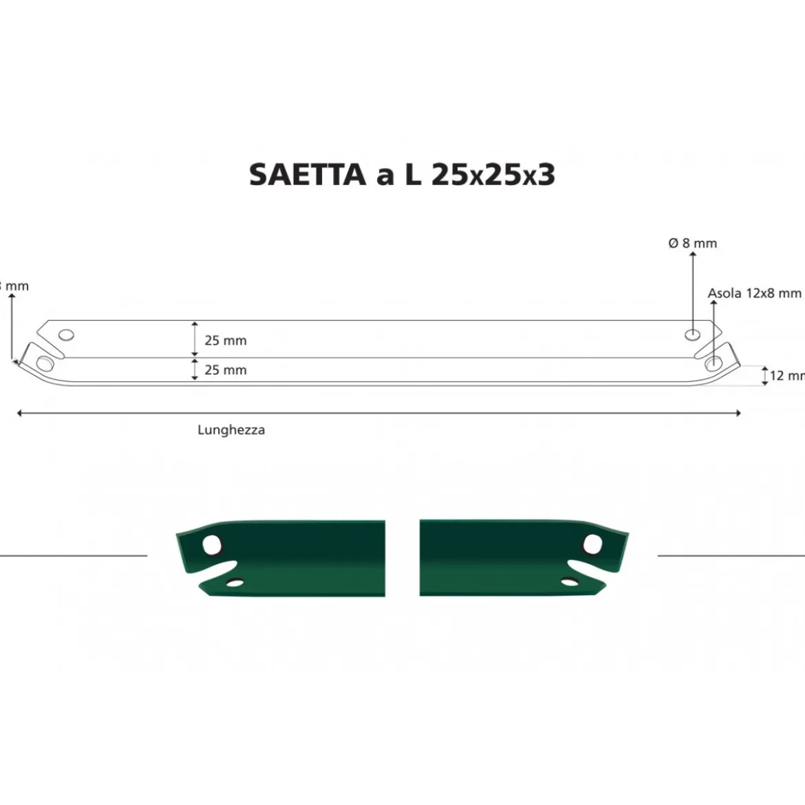 10 Saette a L 200 per Pali 200 225 250 in Acciaio Paletti da Recinzione