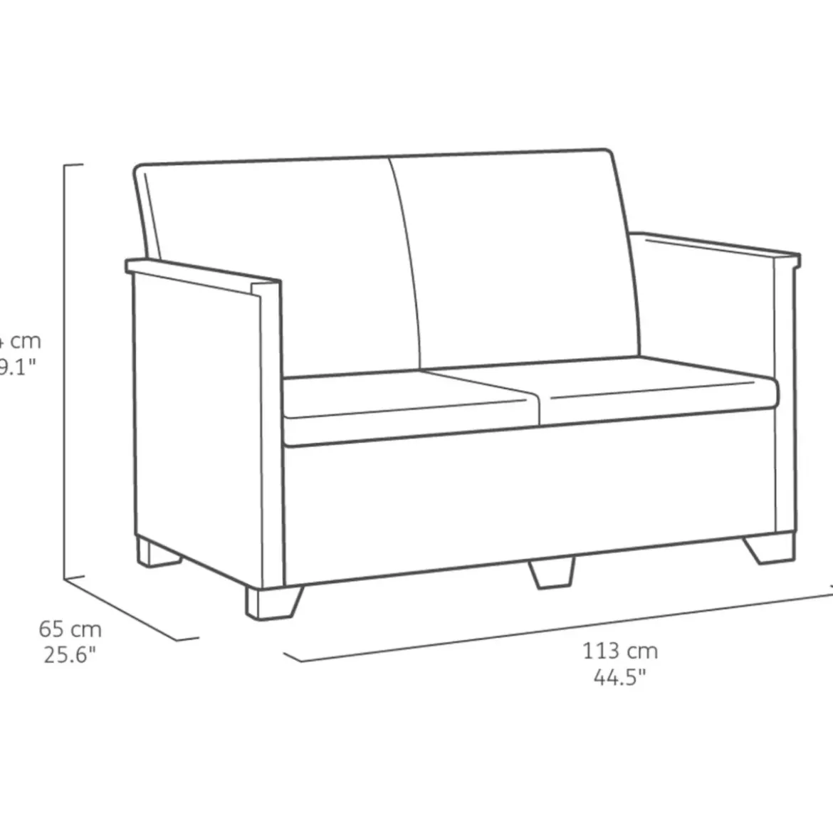 Salottino da Esterno 4 Posti in Resina Effetto Rattan con Tavolino
