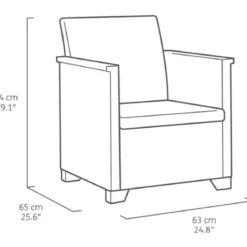 Salottino da Esterno 4 Posti in Resina Effetto Rattan con Tavolino