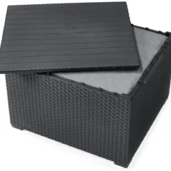 Salottino da Esterno 4 Posti in Resina Effetto Rattan con Tavolino