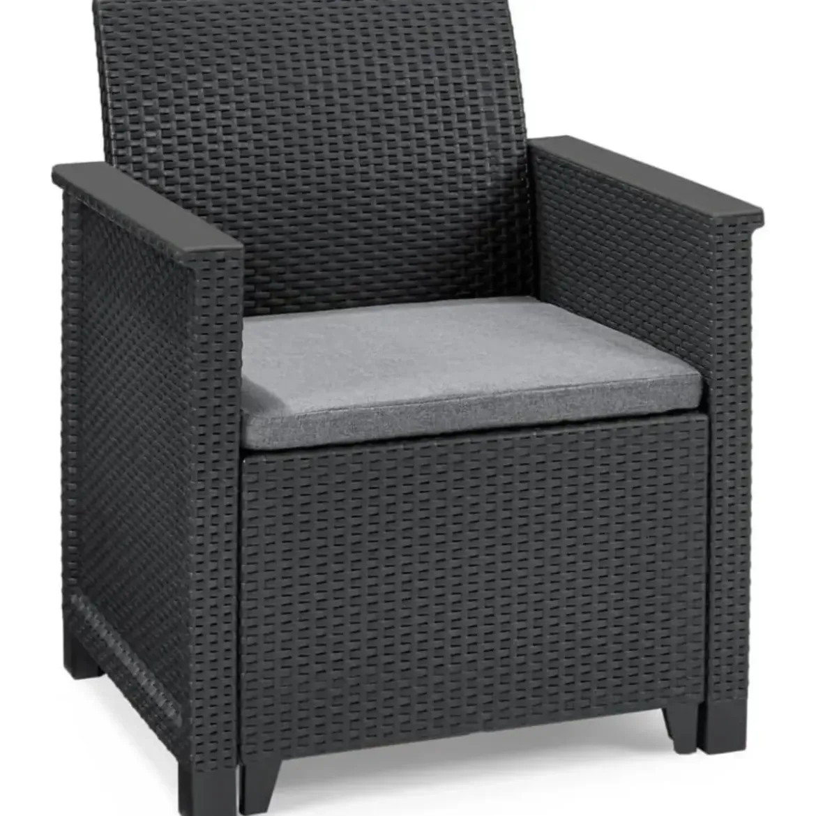 Salottino da Esterno 4 Posti in Resina Effetto Rattan con Tavolino