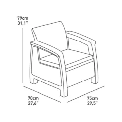 Salotto da Esterno Bianco Effetto Rattan Salottino Divano 2 Poltrone