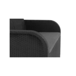Salotto da Esterno Effetto Rattan Grafite Lounge Divano con Cuscini