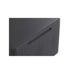 Salotto da Esterno Effetto Rattan Grafite Lounge Divano con Cuscini