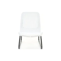 Salotto da Esterno 2 Posti in Resina Bianco Effetto Rattan con Tavolino