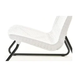 Salotto da Esterno 2 Posti in Resina Bianco Effetto Rattan con Tavolino