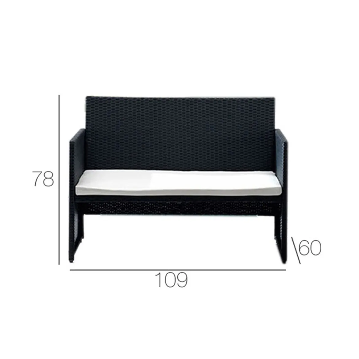 Salotto Polyrattan Esterno Giardino Rattan Sintetico Divano 2 Poltrone Tavolino