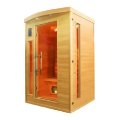 Sauna a Raggi Infrarossi 2 Posti in Legno Casa Cabina Ionizzatore Cromoterapia