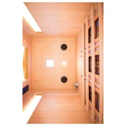Sauna a Raggi Infrarossi 2 Posti in Legno Casa Cabina Ionizzatore Cromoterapia