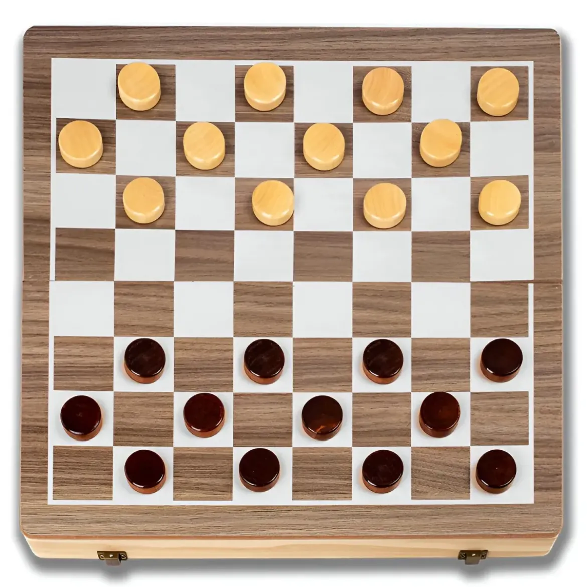 Scacchiera Magnetica Pieghevole 2 in 1 Portatile in Legno con Dama