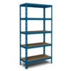 Scaffalatura in Metallo Scaffale Blu ad Incastro 180 cm con 5 Ripiani