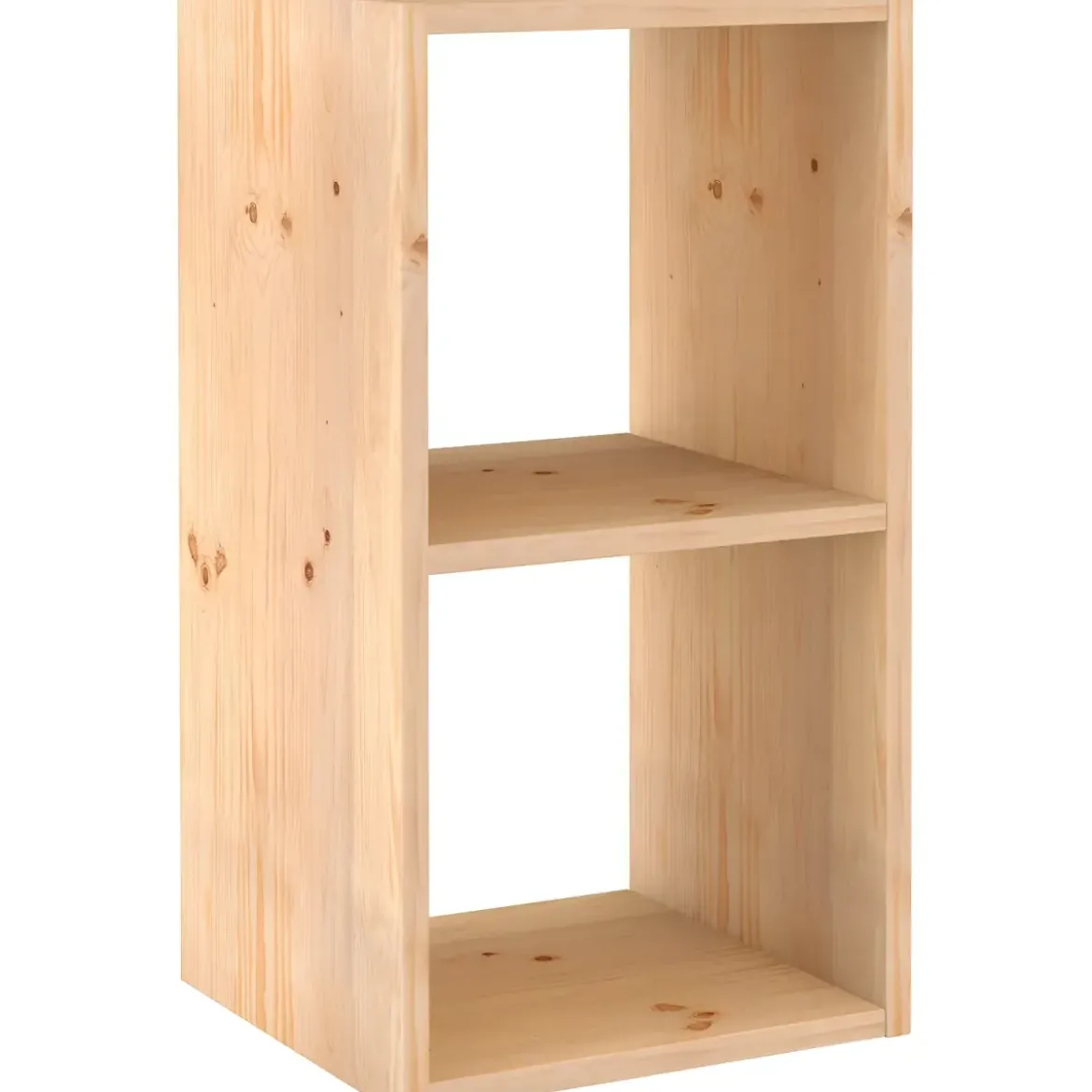 Scaffale Libreria Cubo 2 Piani Componibile in Legno Pino 36x33x71 cm