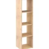 Scaffale Libreria Cubo 4 Piani Componibile in Legno Pino 33x36x140 cm