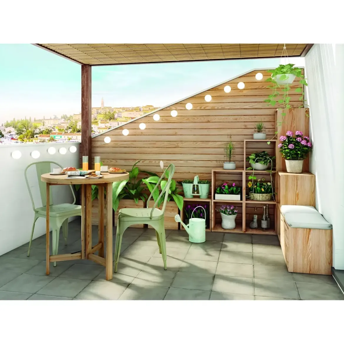 Scaffale Libreria Cubo 4 Piani Componibile in Legno Pino 33x36x140 cm