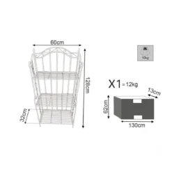 Scaffale per Piante Salvaspazio con 3 Ripiani Bianco in Metallo Antico