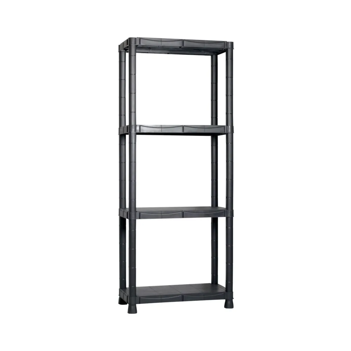 Scaffale Resina 4 Ripiani 60x30x143 cm Nero Porta Attrezzi Salvaspazio